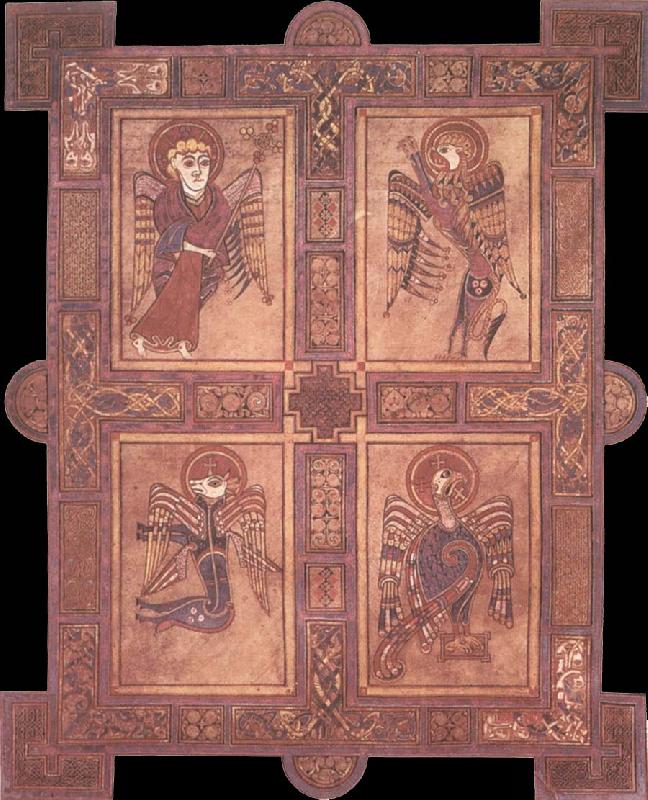 unknow artist Evangelistsymbolerna from the Book of Kells China oil painting art